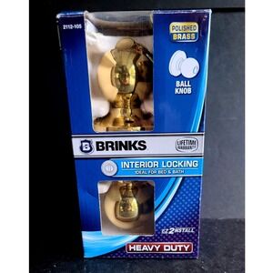 Brinks Interior Locking Ball Door Round Knob Polished Brass Bed Bath 2112-105